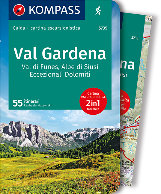 MAIRDUMONT KOMPASS guida escursionistica Val Gardena, Val di Funes, Alpe di Siusi italienische Ausgabe