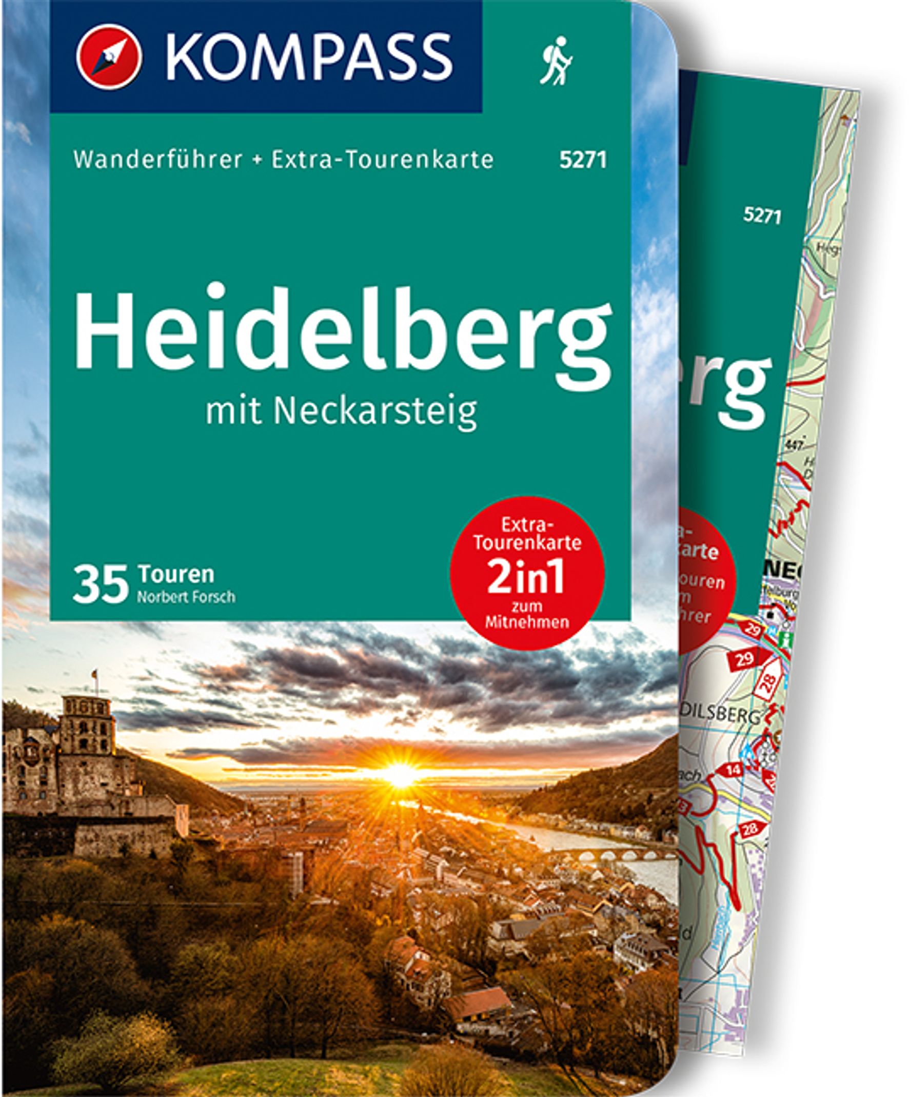 MAIRDUMONT KOMPASS Wanderführer 5271 Heidelberg mit Neckarsteig