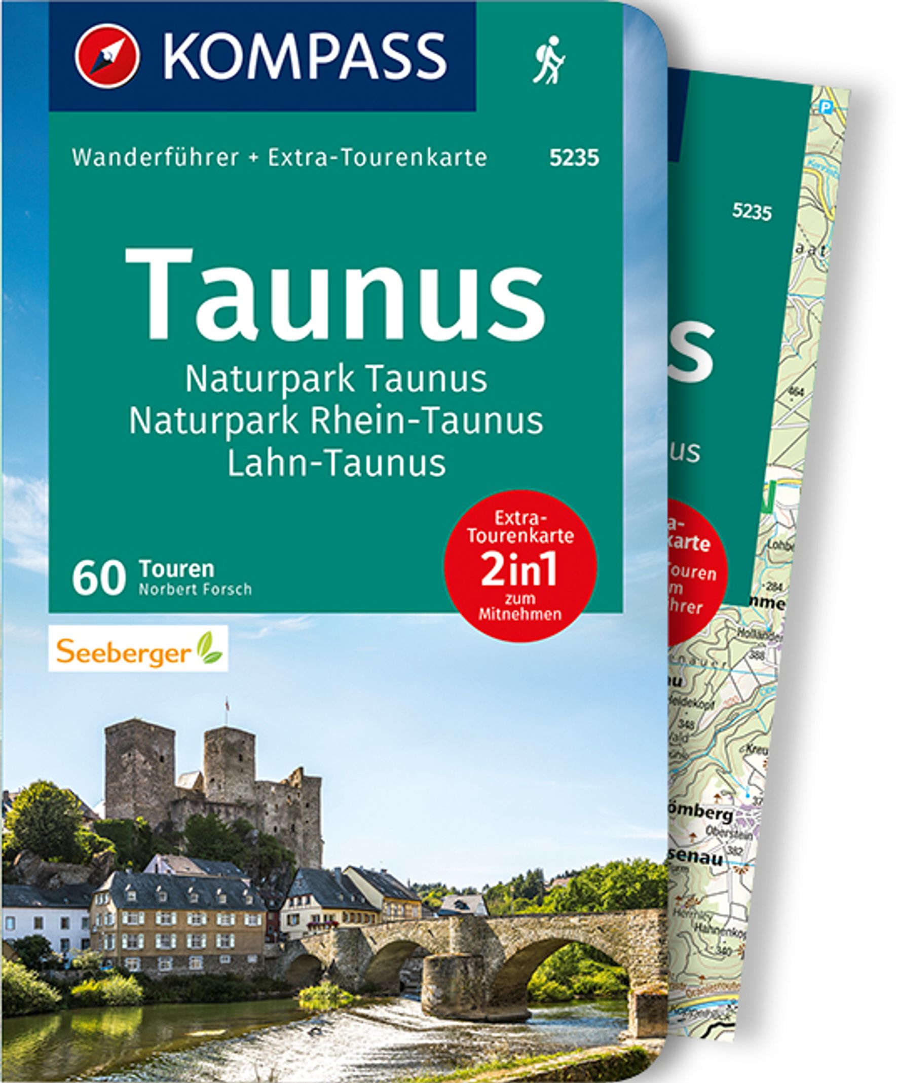 MAIRDUMONT KOMPASS Wanderführer 5235 Taunus, Naturpark Taunus, Naturpark Rhein-Taunus, Lahn-Taunus