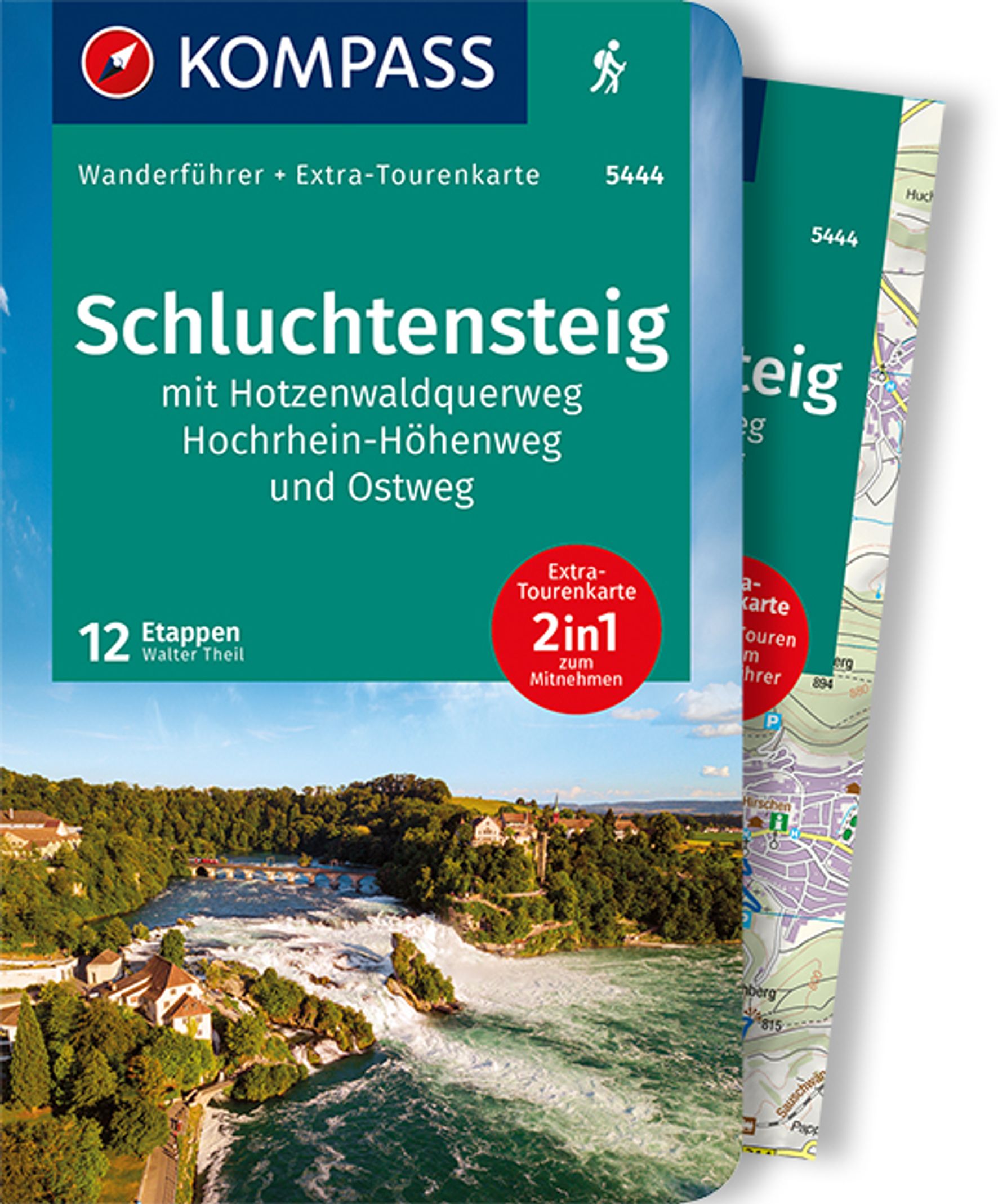 MAIRDUMONT KOMPASS Wanderführer 5444 Schluchtensteig, mit Hotzenwaldquerweg, Hochrhein-Höhenweg und Ostweg